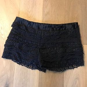 Navy Lace Shorts